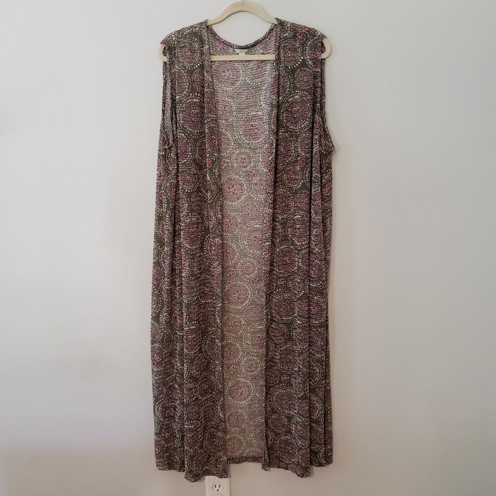 Est 1946 Sheer Boho Sleeveless Cardigan Duster SIZE 22/24W Lightweight‎ Stretch